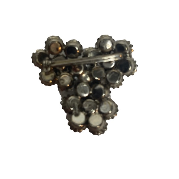 Vintage Triangular Cluster Rhinestone Brooch - Picture 7 of 10